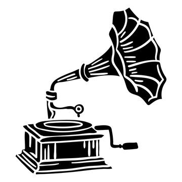 Vintage record player black
