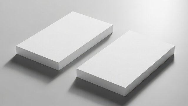 Two blank white rectangles on a gray background, casting soft shadows