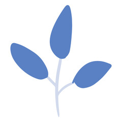 Blue plant branch flat plant branch