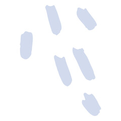 Various snow footsteps silhouette footsteps