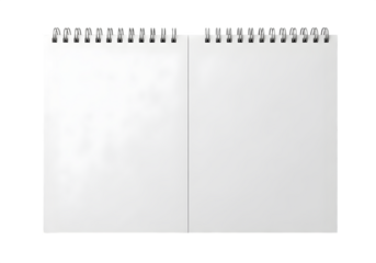 Minimalist Open Notebook with Blank White Pages on Ring Binder