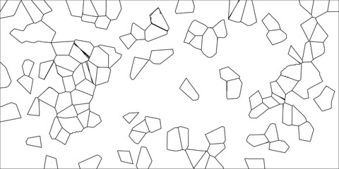 Abstract Geometric Pattern Vector Art with Irregular Polygonal Shapes and Black Outline on White Background
