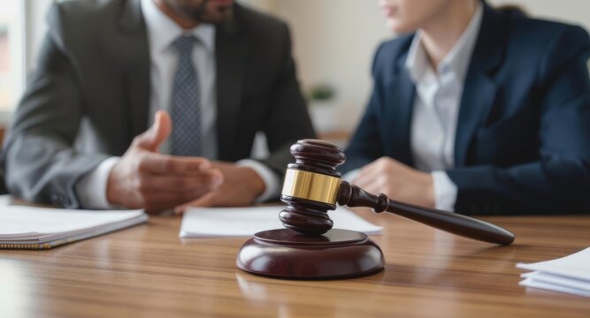 Legal professional meeting discussing law and justice concept