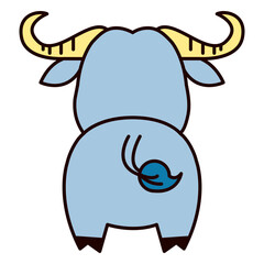 Cute bull back flat