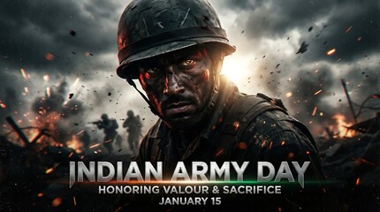 Obraz premium Indian army day honoring valor and sacrifice january 15th