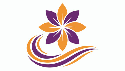 Orange and Purple Floral Logo, Modern Stylized Vector Design, orange floral logo, purple flower vector, stylized flower design, modern logo illustration, graphic floral emblem, clean vector design, ai
