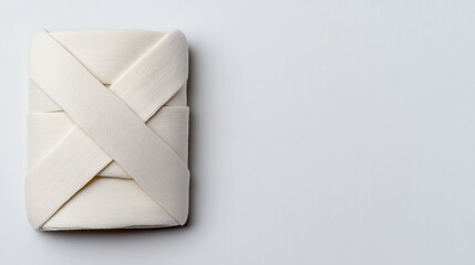 Bandage roll positioned on a light surface ready for first aid applications