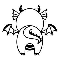 Cute dragon back stroke