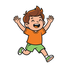 happy boy jumping