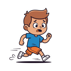 boy running on the road