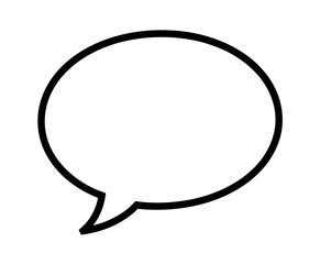 Fototapeta premium Black outline illustration of a comic style speech bubble