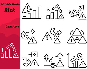 Fototapeta premium Minimalist triangular warning icon with a bold exclamation mark inside symbolizing risk caution potential.Danger in a clean and modern outline style. Centered exclamation mark representing risk alert.