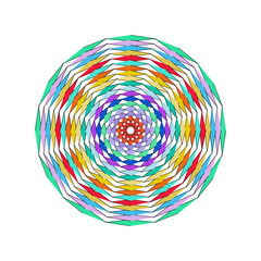 Colorful Geometric Mandala with Intricate Patterns and Vibrant Hues 