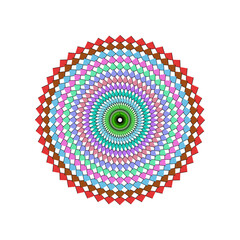 Colorful Geometric Spiral Design with Intricate Diamond Patterns 
