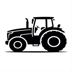 Obraz premium Silhouette of a modern farm tractor