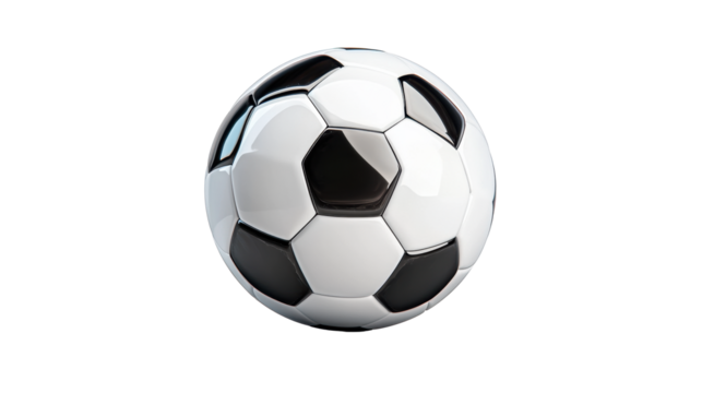 Classic Soccer Ball on Transparent Background