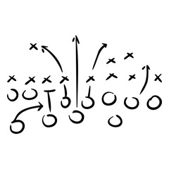 Naklejka premium Football game plan doodle
