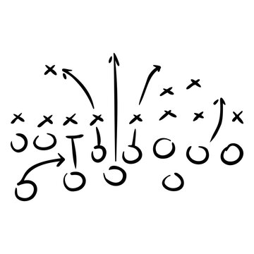 Football game plan doodle