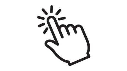 Fototapeta premium Hand cursor clicking icon simple flat vector illustration for user interface design isolated on white background
