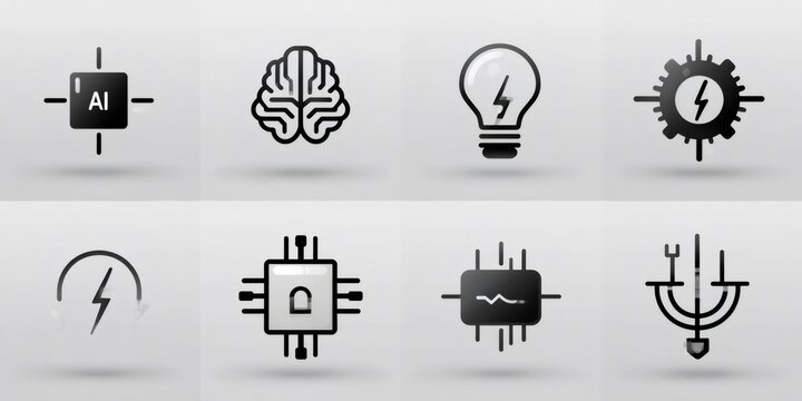 Artificial intelligence and technology concepts icon set - Powered by Adobe