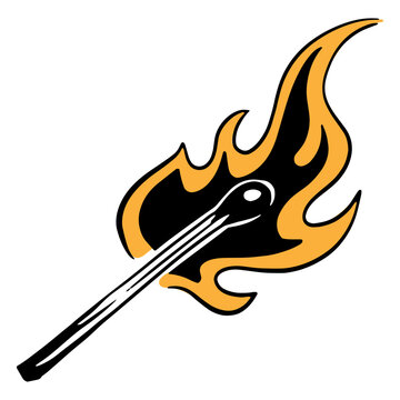 Burning match illustration