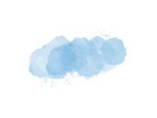 Blush Blue watercolor stains Paint stroke hand drawn for illustration design, invitation and birthday .Abstract watercolor background.