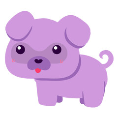 Happy purple corgi flat