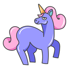 Proud unicorn cartoon
