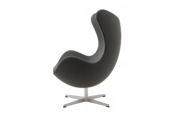 Iconic egg chair design furnishing modern interior spaces, offering comfortable and stylish seating solutions