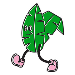 Walking leaf cartoon