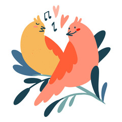 Bird couple flat