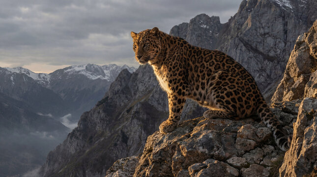 leopard on the rock
