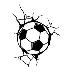 Soccer ball crashing on wall © Vexels