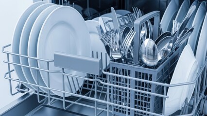 Open dishwasher machine