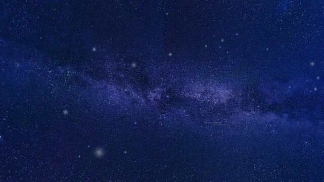 Deep Blue Milky Way Panorama with Bright Stars