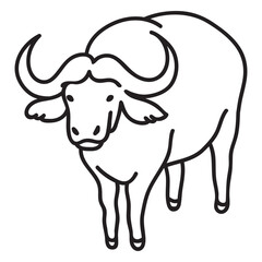 Simple stroke african buffalo