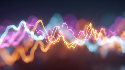 Chaotic Neon Wave Spectrum Representing Market Volatility