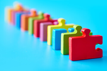 Colorful jigsaw pieces symbolizing autism awareness