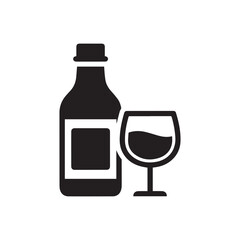 Wine Bottle and Glass Icon