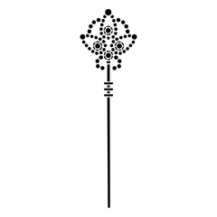 Flat ornamented simple scepter