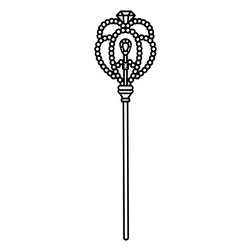 Flat ornamented diamond scepter