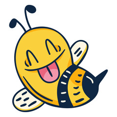 Fototapeta premium Cute honey bee with tongue out cartoon