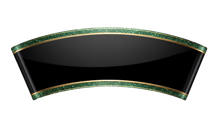 Black banner with glitter border isolated on transparent background, perfect for design projects