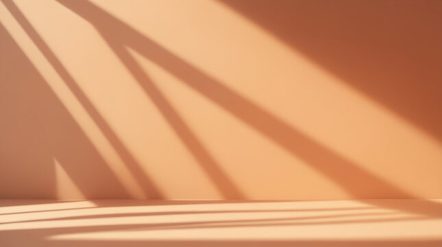 peach color wall and floor with sunlight