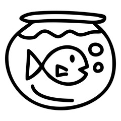 Simple fish in fish tank doodle