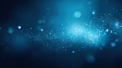 Fototapeta premium Abstract Deep Blue Glittering Particle Background with Bokeh Effect for Festive and Celebratory Designs