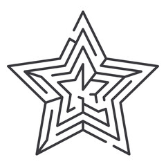 Simple star shaped maze stroke