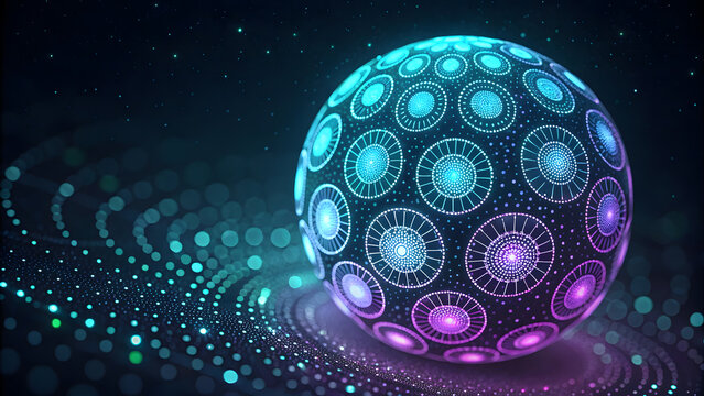 Futuristic digital easter egg with circuitry patterns