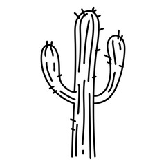 Simple hand drawn stroke cactus