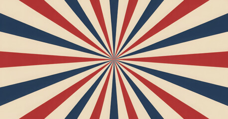 Retro burst background with red white and blue stripes vintage sunburst vector illustration for patriotic themes and graphic design